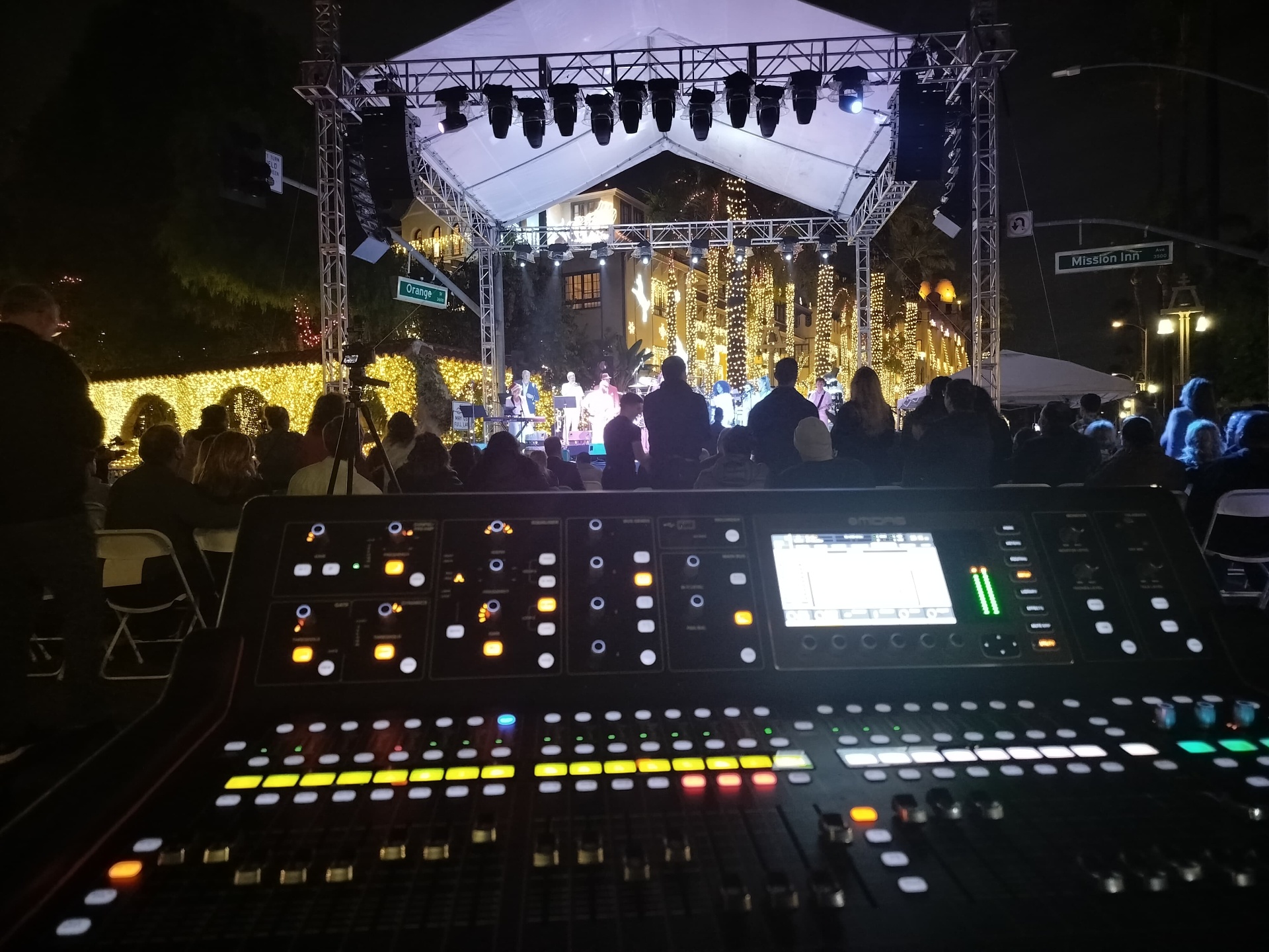 Outdoor concert at Mission Inn Festival of Lights